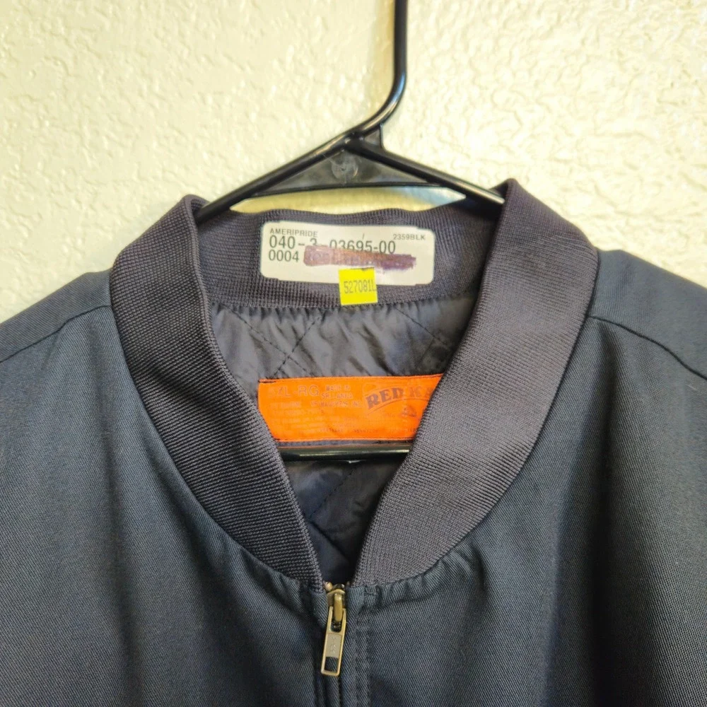 Red Kap Bomber Mechanic Jacket Mens 5XL-RG Black Quilted Full Zip Workwear EUC